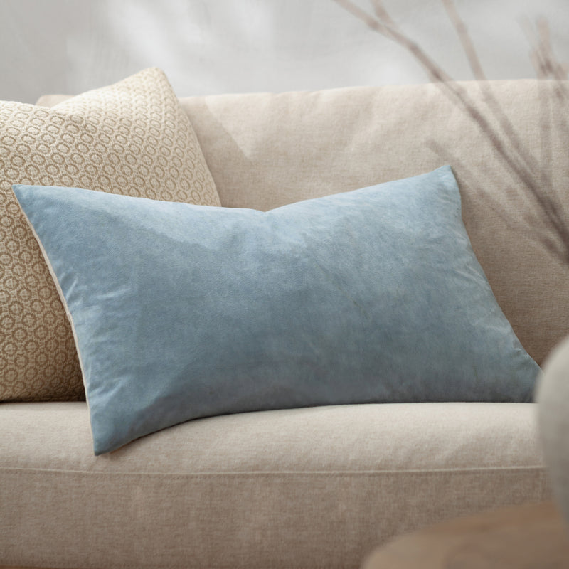 Plain Blue Cushions - Darland Velvet Cushion Cover Dusty Blue Yard