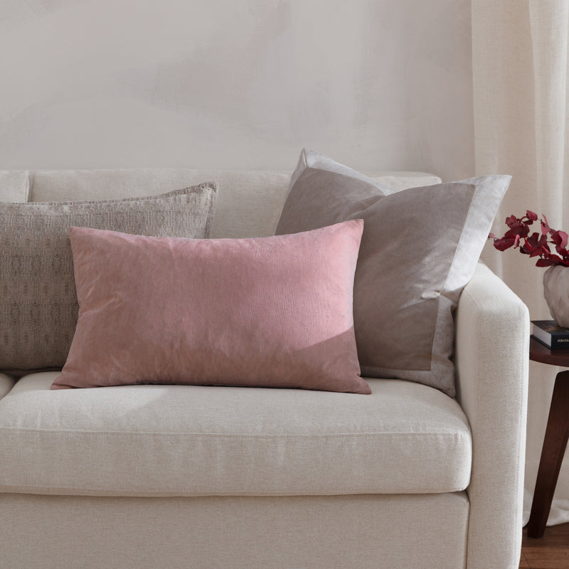 Plain Pink Cushions - Darland Velvet Cushion Cover Dusty Rose Yard