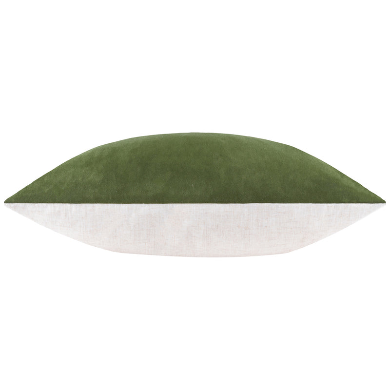 Plain Green Cushions - Darland Velvet Cushion Cover Olive Oil Yard