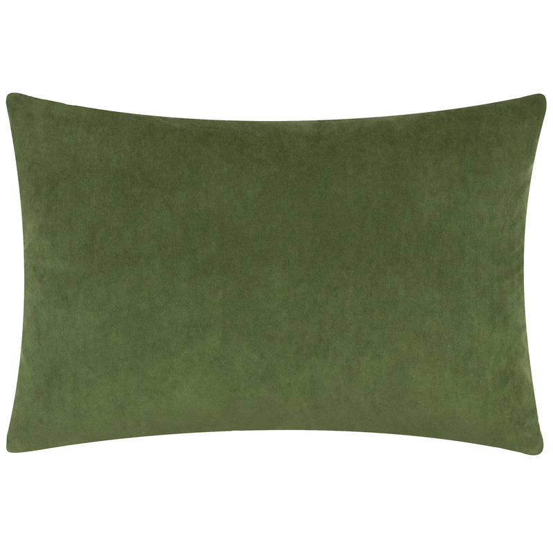 Plain Green Cushions - Darland Velvet Cushion Cover Olive Oil Yard