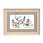 Dashing Pheasants Framed Print Birch