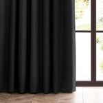 Plain Black Curtains - Dawn Blackout Pencil Pleat Curtains Black furn.