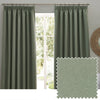 Plain Green Curtains - Dawn Blackout Pencil Pleat Curtains Eucalyptus furn.