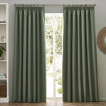 Dawn Blackout Pencil Pleat Curtains Eucalyptus