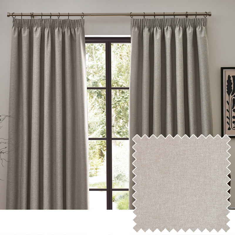 Dawn Blackout Pencil Pleat Curtains Linen