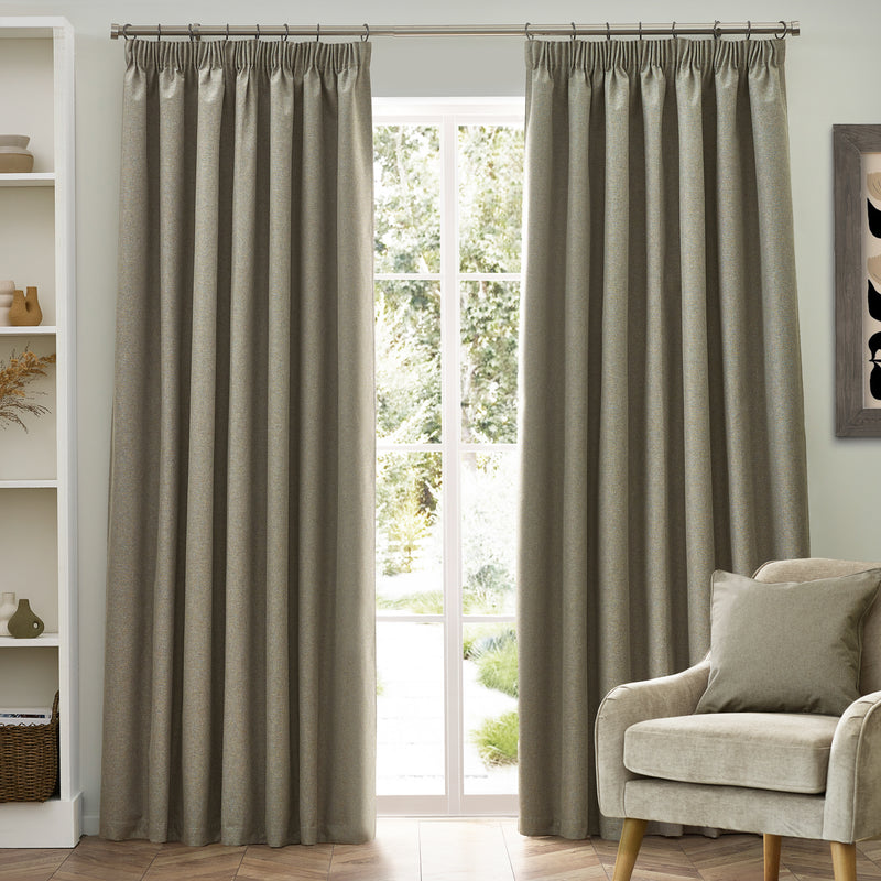 Dawn Blackout Pencil Pleat Curtains Natural