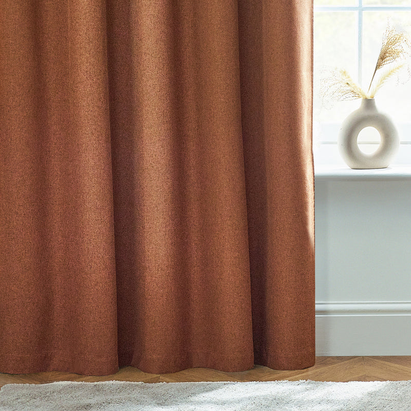 furn. Dawn 100% Blackout Thermal Eyelet Curtains in Brick