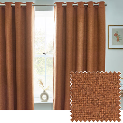 furn. Dawn 100% Blackout Thermal Eyelet Curtains in Brick