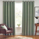 furn. Dawn 100% Blackout Thermal Eyelet Curtains in Eucalyptus