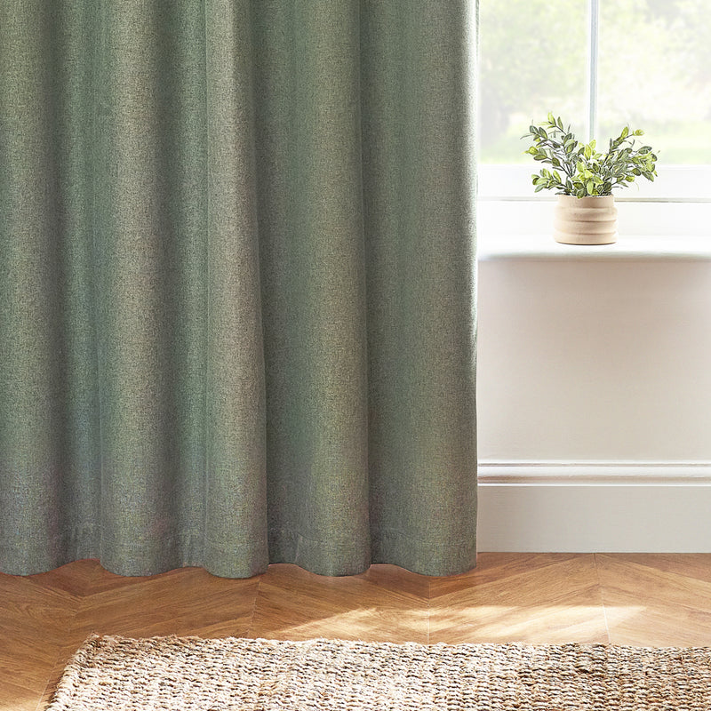 furn. Dawn 100% Blackout Thermal Eyelet Curtains in Eucalyptus