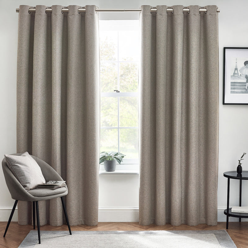 furn. Dawn 100% Blackout Thermal Eyelet Curtains in Grey