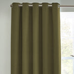 Plain Green Curtains - Dawn Textured Blackout Eyelet Curtains Olive furn.