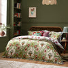 Geometric Green Bedding - Dawson Ikat Reversible Duvet Cover Set Cedar Green Paoletti