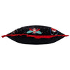 Animal Black Cushions - Darkling Beetles Embroidered Velvet Cushion Cover Crimson/Black Wylder