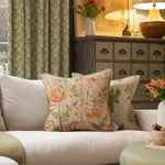 Floral Orange Cushions - Delamere Printed Cushion Cover Apricot Voyage Maison