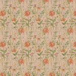 Floral Orange Fabric - Delamere Printed Cotton Fabric (By The Metre) Apricot Voyage Maison