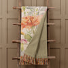 Damask Orange Throws - Delamere Printed Fringe Throw Linen Voyage Maison