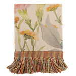 Damask Orange Throws - Delamere Printed Fringe Throw Linen Voyage Maison