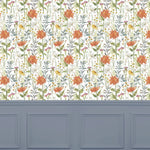 Floral Multi Wallpaper - Delamere  1.4m Wide Width Wallpaper (By The Metre) Linen Voyage Maison