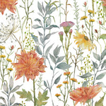 Floral Multi Wallpaper - Delamere  1.4m Wide Width Wallpaper (By The Metre) Linen Voyage Maison