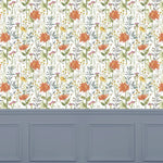 Floral Multi Wallpaper - Delamere  1.4m Wide Width Wallpaper (By The Metre) Linen Voyage Maison