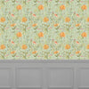 Floral Green Wallpaper - Delamere  1.4m Wide Width Wallpaper (By The Metre) Sage Voyage Maison