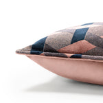 Paoletti Delano Velvet Jacquard Cushion Cover in Blush/Navy