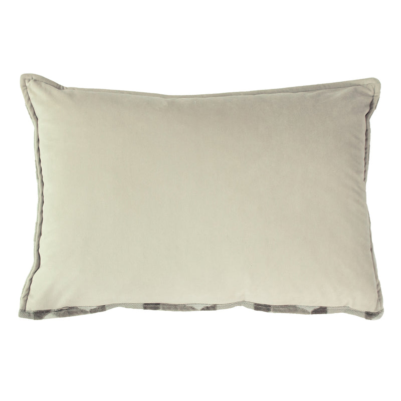 Paoletti Delano Velvet Jacquard Cushion Cover in Ivory/Taupe