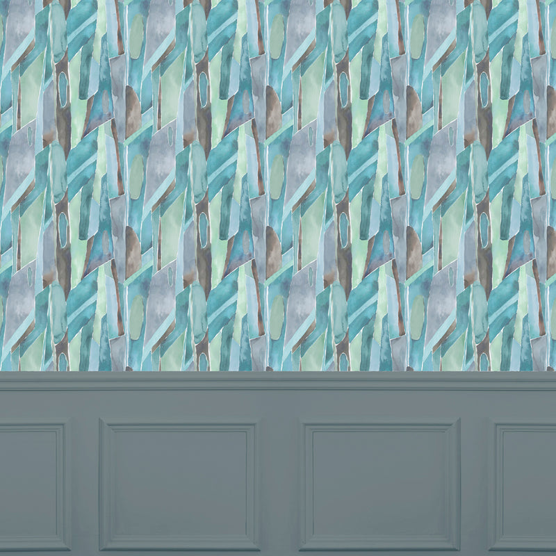 Voyage Maison Delaunay 1.4m Wide Width Wallpaper in Azurite