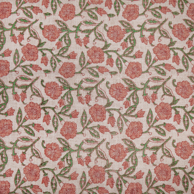 Floral Pink Throws - Delphine Printed Cotton Throw Coral Paoletti