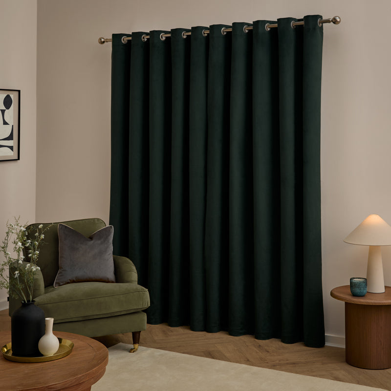  Curtains - The Ultimate Velvet Blackout Eyelet Curtains Black Furn