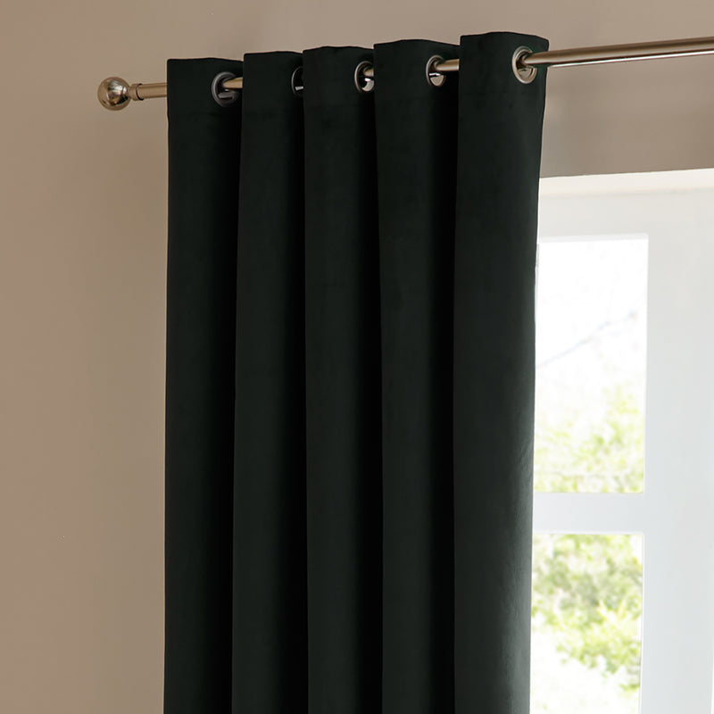 Curtains - The Ultimate Velvet Blackout Eyelet Curtains Black Furn