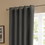 Curtains - The Ultimate Velvet Blackout Eyelet Curtains Charcoal Furn