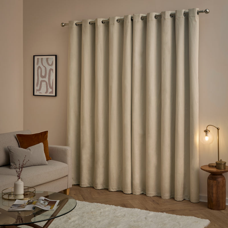  Curtains - The Ultimate Velvet Blackout Eyelet Curtains Natural Furn