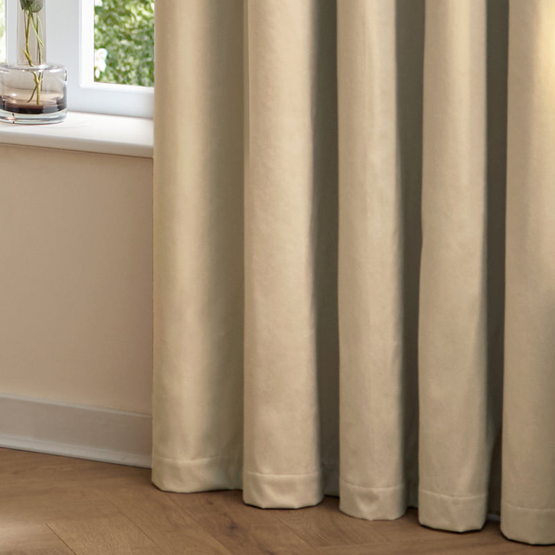  Curtains - The Ultimate Velvet Blackout Eyelet Curtains Natural Furn