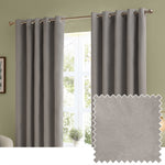  Curtains - The Ultimate Velvet Blackout Eyelet Curtains Silver Furn