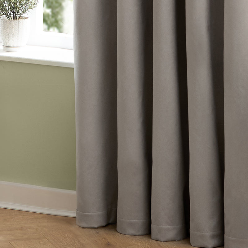  Curtains - The Ultimate Velvet Blackout Eyelet Curtains Silver Furn