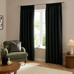  Curtains - The Ultimate Velvet Blackout Pencil Pleat Curtains Black Furn