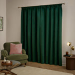  Curtains - The Ultimate Velvet Blackout Pencil Pleat Curtains Emerald Furn