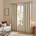  Curtains - The Ultimate Velvet Blackout Pencil Pleat Curtains Natural Furn
