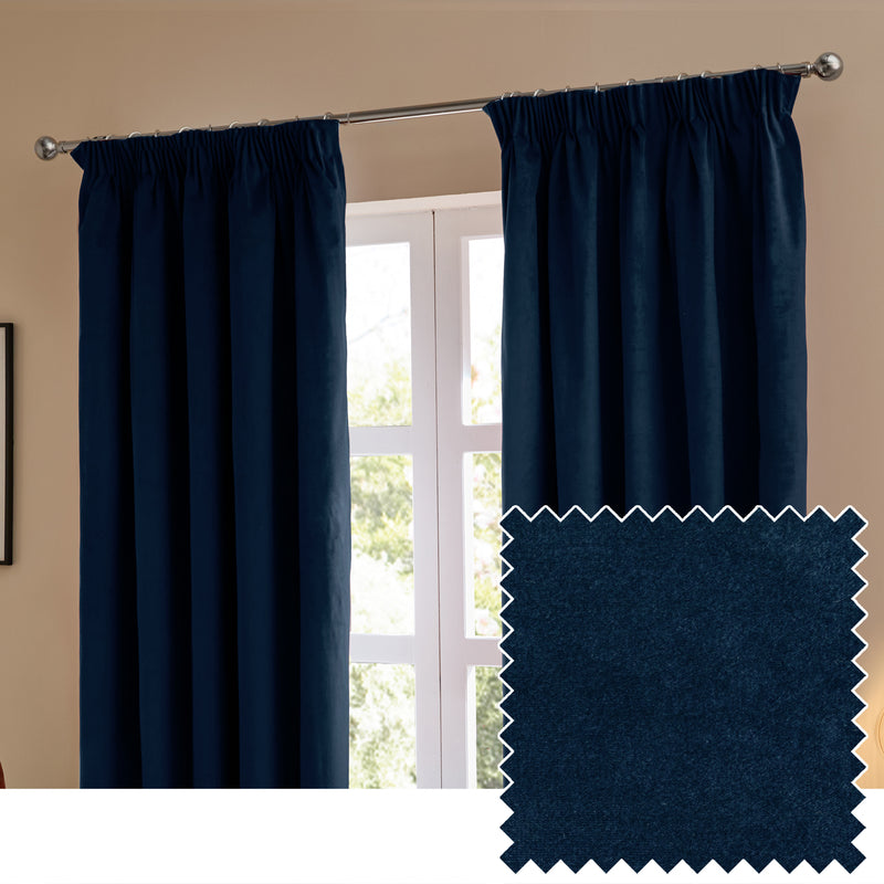  Curtains - The Ultimate Velvet Blackout Pencil Pleat Curtains Royal Furn
