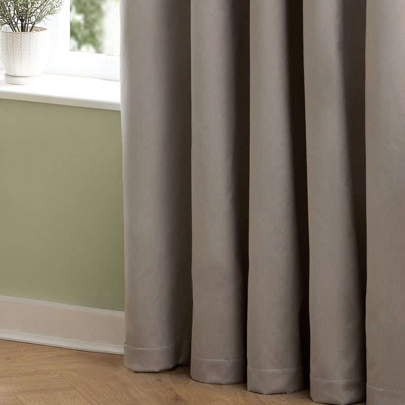 Plain Grey Curtains - The Ultimate Velvet Blackout Eyelet Curtains Silver Furn