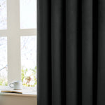  Curtains - The Ultimate Velvet  Eyelet Curtains Black Furn