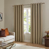  Curtains - The Ultimate Velvet  Eyelet Curtains Mocha Furn
