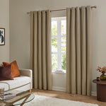  Curtains - The Ultimate Velvet  Eyelet Curtains Mocha Furn