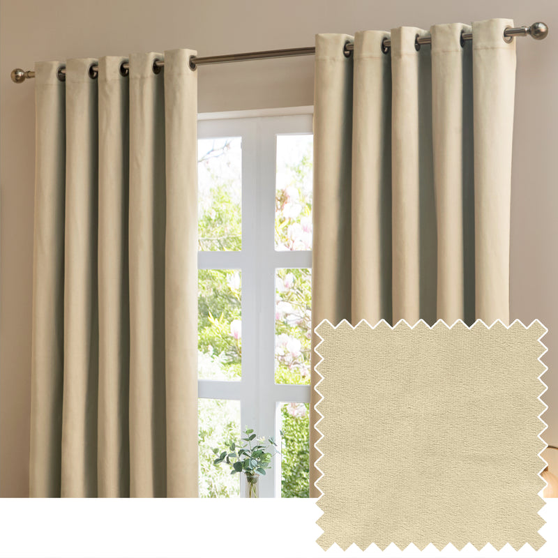  Curtains - The Ultimate Velvet  Eyelet Curtains Natural Furn