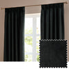 Plain Black Curtains - The Ultimate Velvet Fully Lined Pencil Pleat Curtains Black Furn