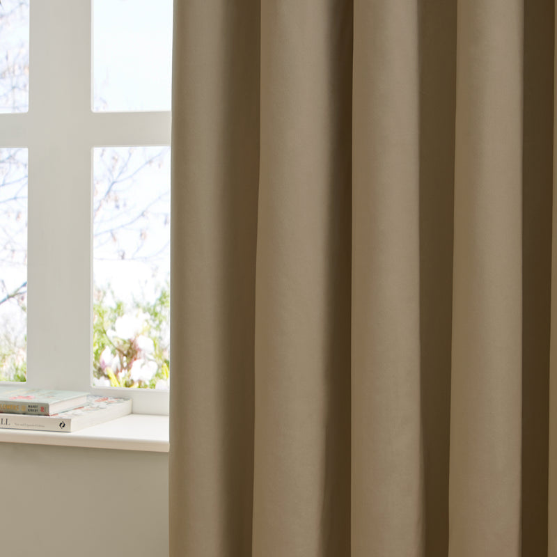  Curtains - The Ultimate Velvet  Pencil Pleat Curtains Mocha Furn