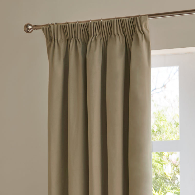  Curtains - The Ultimate Velvet  Pencil Pleat Curtains Mocha Furn
