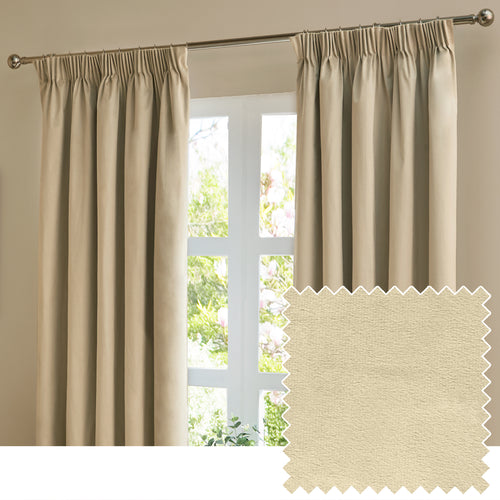  Curtains - The Ultimate Velvet  Pencil Pleat Curtains Natural Furn
